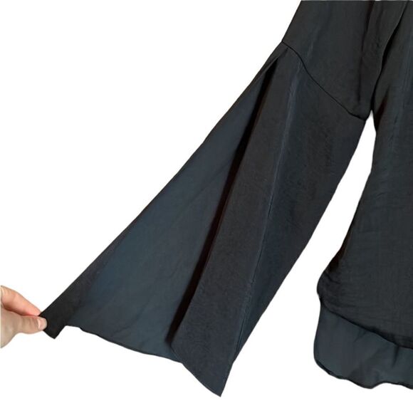 NWT! Kenneth Cole black faux wrap blouse - Picture 3 of 10